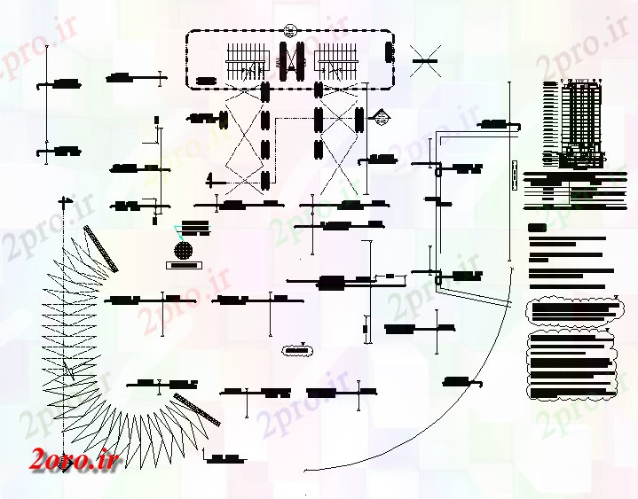 دانلود نقشه پلان مقطعی سقف دال طبقه زیرزمین (کد56884)