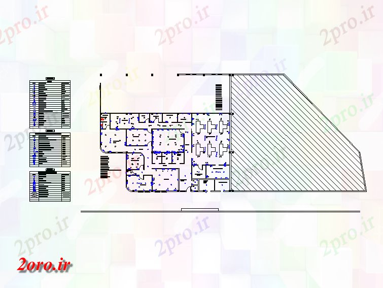 دانلود نقشه باشگاه گلدان و تابه دراز کردن طراحی 18 در 30 متر (کد56905)