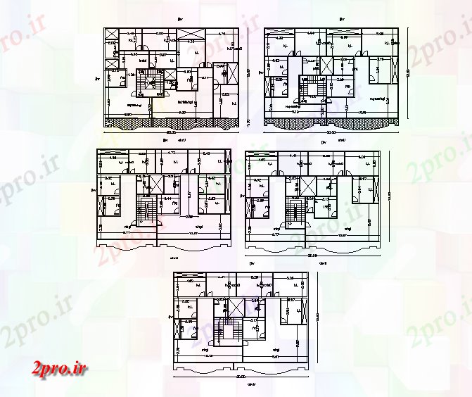 دانلود نقشه مسکونی  ، ویلایی ، آپارتمان  آپارتمان ساده طراحی معماری غیر روحانی کردن (کد56920)