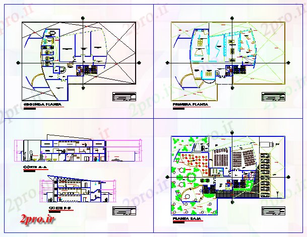 دانلود نقشه ساختمان دولتی ، سازمانی موزه هنر مدرن طراحی 27 در 37 متر (کد56941)