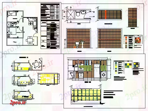 دانلود نقشه آشپزخانه آشپزخانه داخلی طراحی جزئیات طراحی (کد56944)