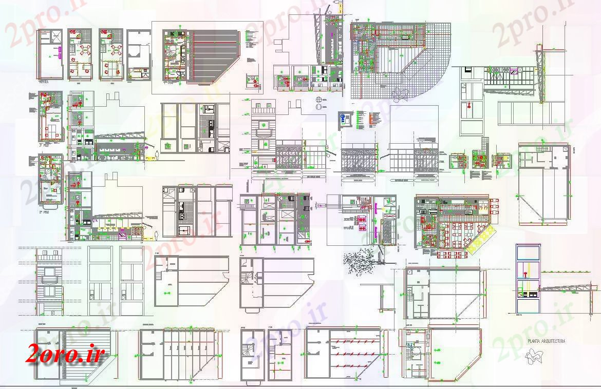 دانلود نقشه رستوران - غذا خوری - فست فود ; هتل - خوابگاه - مسافر خانهجزئیات فضای داخلی رستوران 9 در 13 متر (کد56983)