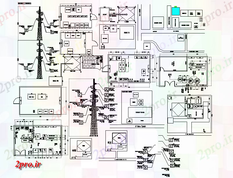 دانلود نقشه معماری طراحی برج های انتقال نیرو (کد57027)