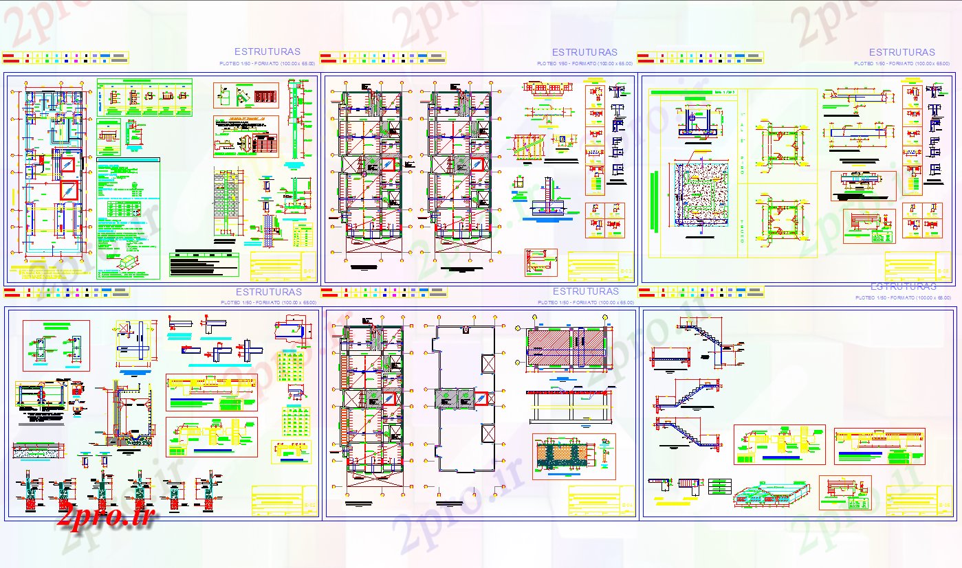 دانلود نقشه جزئیات ساختار نوع های مختلف از جزئیات ساختار را برای طراحی خانه  (کد57038)