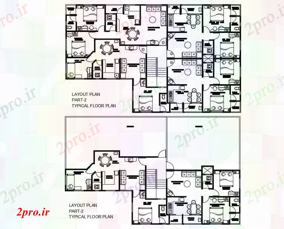 دانلود نقشه بانک ها آپارتمان دراز کردن 12 در 20 متر (کد57077)