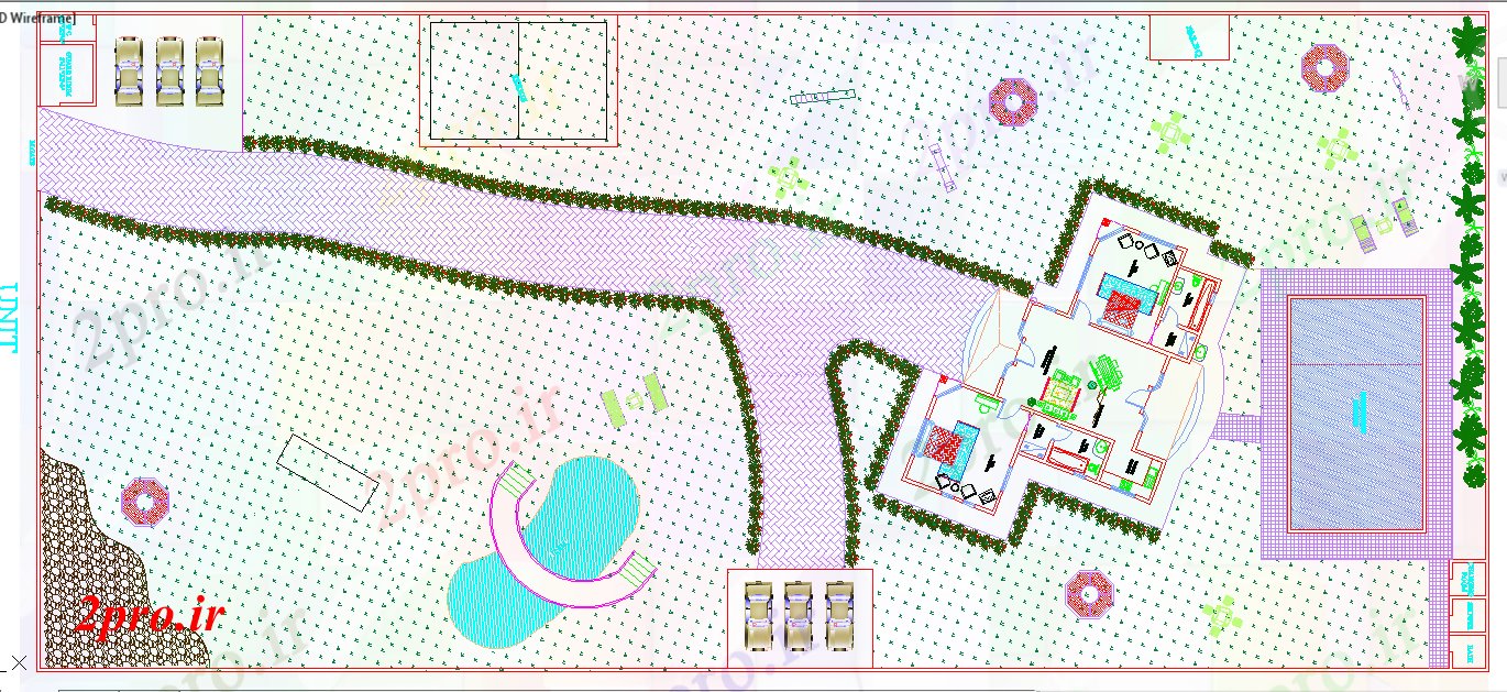 دانلود نقشه باشگاه خانه مزرعه دراز کردن 10 در 16 متر (کد57079)