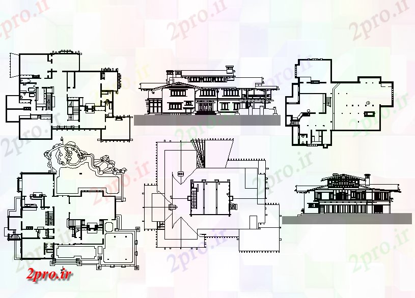 دانلود نقشه خانه های کوچک ، نگهبانی ، سازمانی - ویلا مدرن مفهوم طراحی 20 در 28 متر (کد57084)