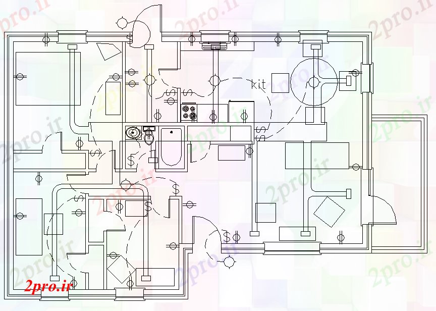 دانلود نقشه معماری طرحی برق خانه طرح (کد57114)