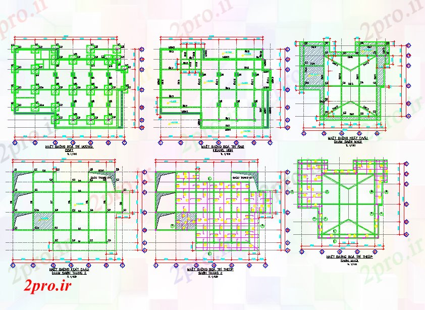دانلود نقشه جزئیات پایه ساختمان طراحی فونداسیون (کد57123)