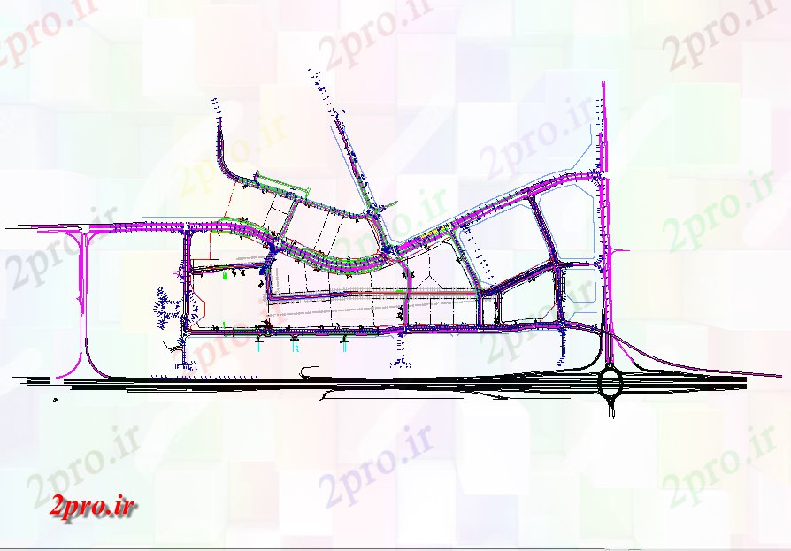 دانلود نقشه برنامه ریزی تاریخی طراحی شهری و برنامه ریزی در شهر به 12 در 12 متر (کد57145)