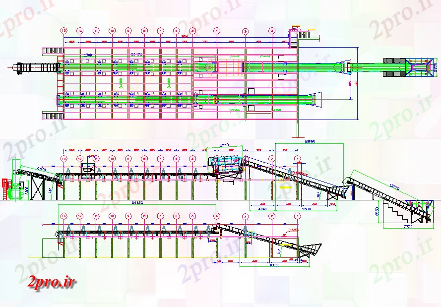 دانلود نقشه ماشین الات کارخانه ماشین آلات صنعتی  طراحی شرکت های تولیدی (کد57157)