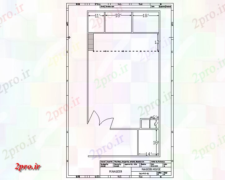 دانلود نقشه مسکونی ، ویلایی ، آپارتمان خانه طراحی ساده 14 در 29 متر (کد57172)