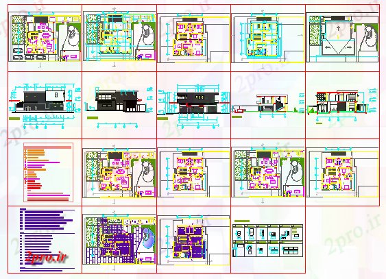 دانلود نقشه باشگاه گلف خانه های باشگاه پروژه طراحی 10 در 15 متر (کد57182)