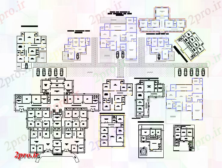 دانلود نقشه مسکونی  ، ویلایی ، آپارتمان  آپارتمان مسکونی جزئیات دراز کردن (کد57195)
