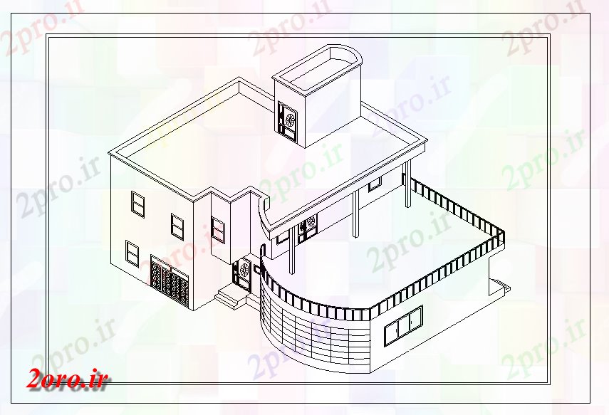 دانلود نقشه مسکونی ، ویلایی ، آپارتمان دیدگاه خانه 9 در 17 متر (کد57211)