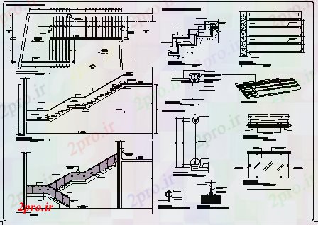 دانلود نقشه جزئیات ساختار طراحی جزئیات از پله طراحی (کد57262)