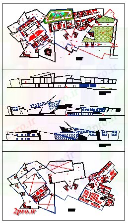 دانلود نقشه ساختمان دولتی ، سازمانی هنر مدرن طراحی موزه 58 در 117 متر (کد57280)