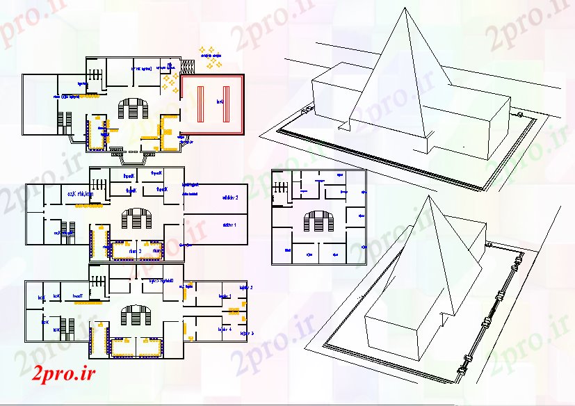 دانلود نقشه ساختمان اداری - تجاری - صنعتی ساختمان تجاری طرحی 11 در 27 متر (کد57285)