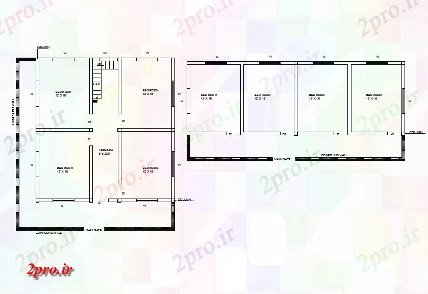 دانلود نقشه اتاق خواب مستر دار انواع ساخت و ساز تخت طراحی اتاق 9 در 10 متر (کد57300)