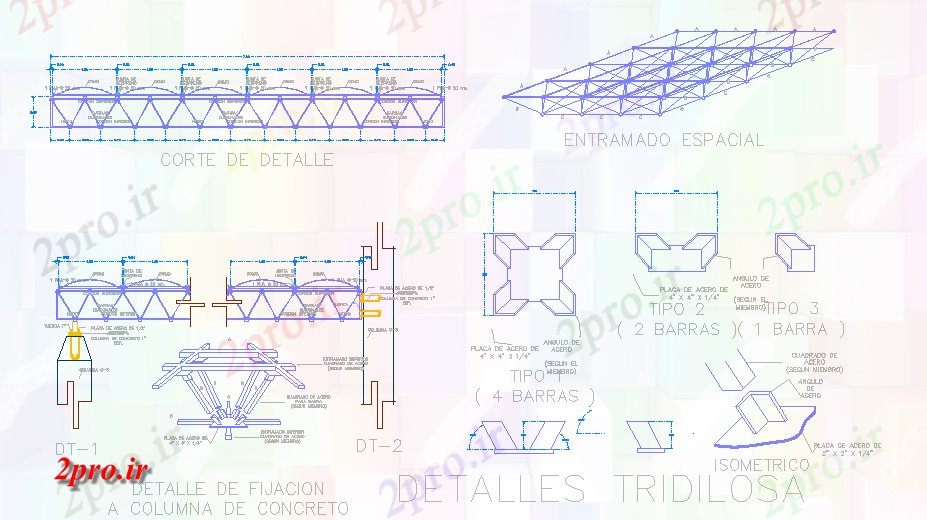 دانلود نقشه پلان مقطعی فلز معمولی گل میخ جزئیات فریم (کد57312)