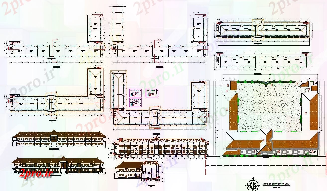 دانلود نقشه دانشگاه ، آموزشکده ، مدرسه ، هنرستان ، خوابگاه - مدرسه پروژه معماری جزئیات در های اتوکد 34 در 62 متر (کد57333)