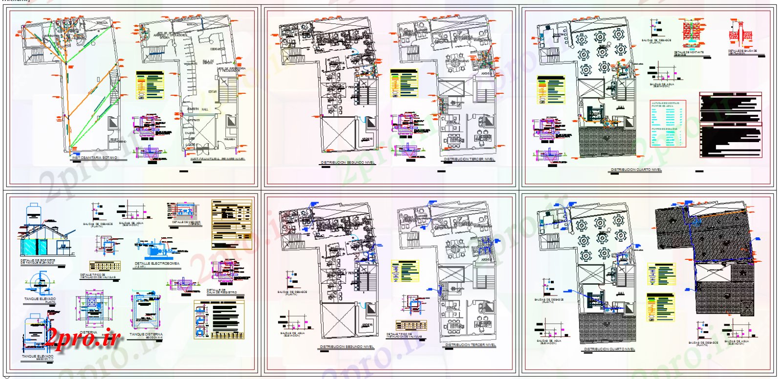 دانلود نقشه جزئیات معماری Hidrosanitarias امکانات جزئیات مدیریت در  های اتوکد  (کد57341)