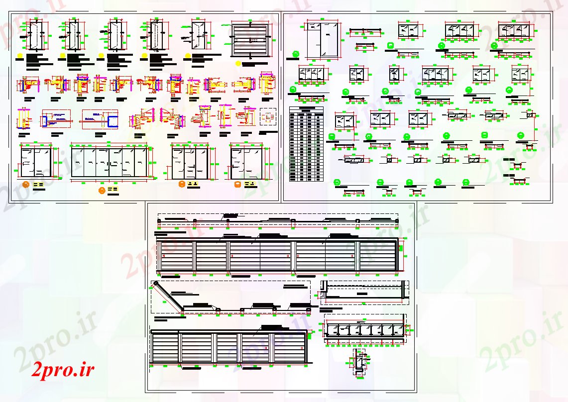 دانلود نقشه جزئیات معماری جزئیات ساخت و ساز پنجره درب و نرده   های (کد57343)