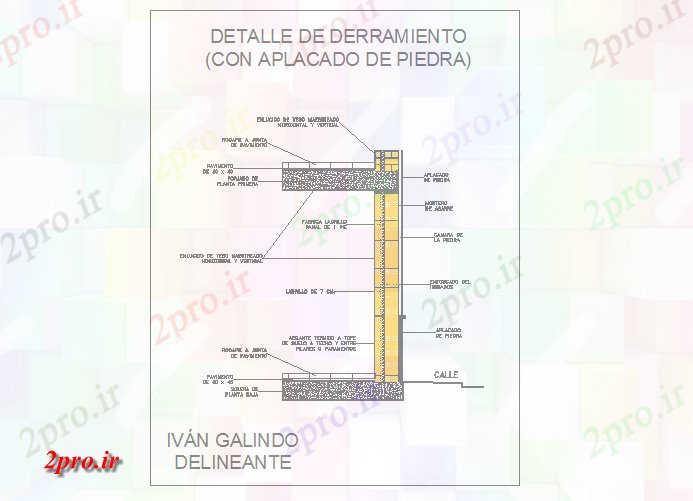 دانلود نقشه جزئیات ساختار ساختار دیوار جزئیات بخش برش (کد57370)