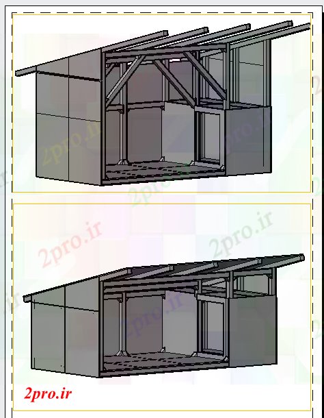 دانلود نقشه خانه های کوچک ، نگهبانی ، سازمانی - ضمائم (چله خانه) 2 (کد57375)