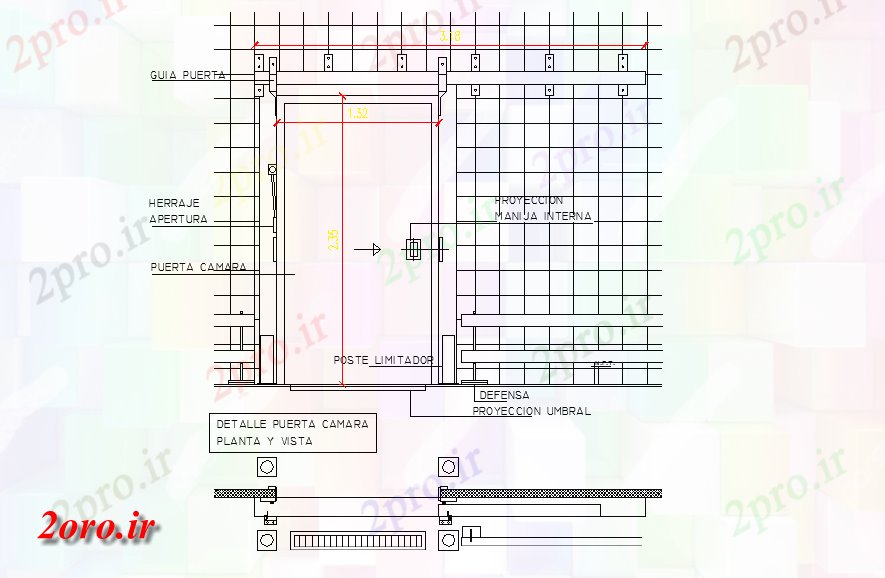 دانلود نقشه جزئیات طراحی در و پنجره  دوربین های بی سیم برای درب جلو (کد57390)