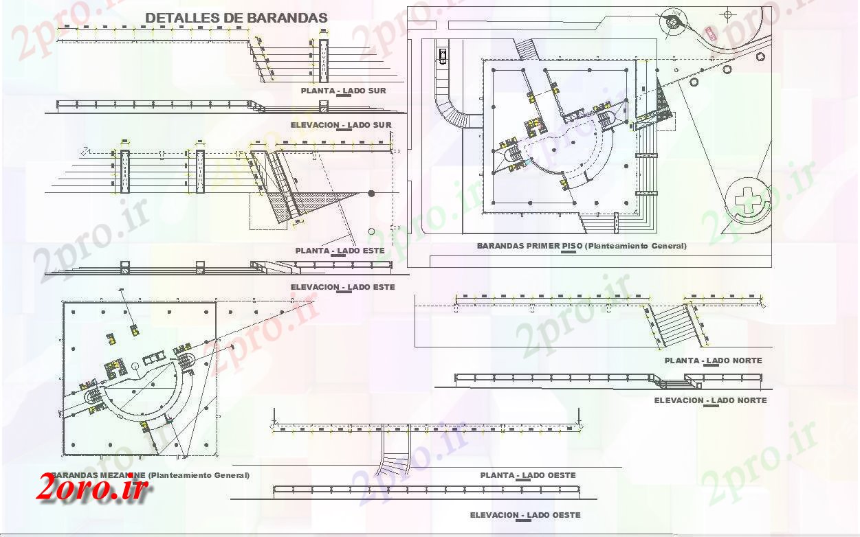 دانلود نقشه جزئیات داخلی طراحی نرده و جزئیات دو بعدی  (کد57418)