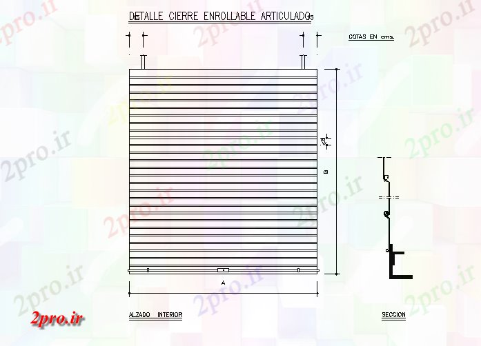 دانلود نقشه جزئیات طراحی در و پنجره  جزئیات فلزی شاتر نزدیک نمای (کد57423)