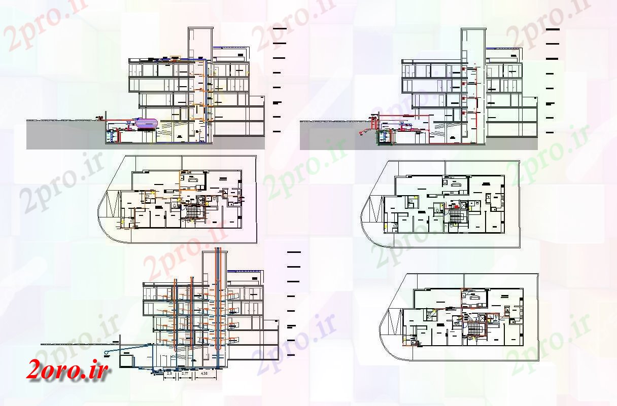 دانلود نقشه جزئیات معماری طراحی ساختمان و جزئیات لوله کشی (کد57433)
