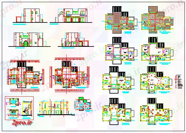 دانلود نقشه مسکونی  ، ویلایی ، آپارتمان  مدرن تک خانواده طراحی ویلا (کد57448)