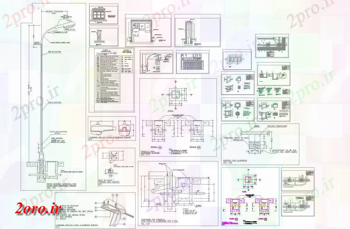 دانلود نقشه معماری Publiclighting جزئیات و طراحی   (کد57466)