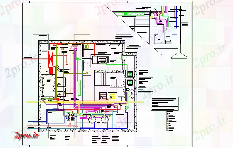 دانلود نقشه ماشین الات کارخانه اتاق ماشین دراز کردن  (کد57501)