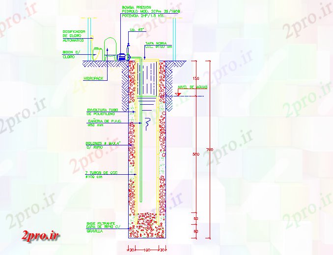 دانلود نقشه پلان مقطعی خب جزئیات بخش ساختار (کد57505)