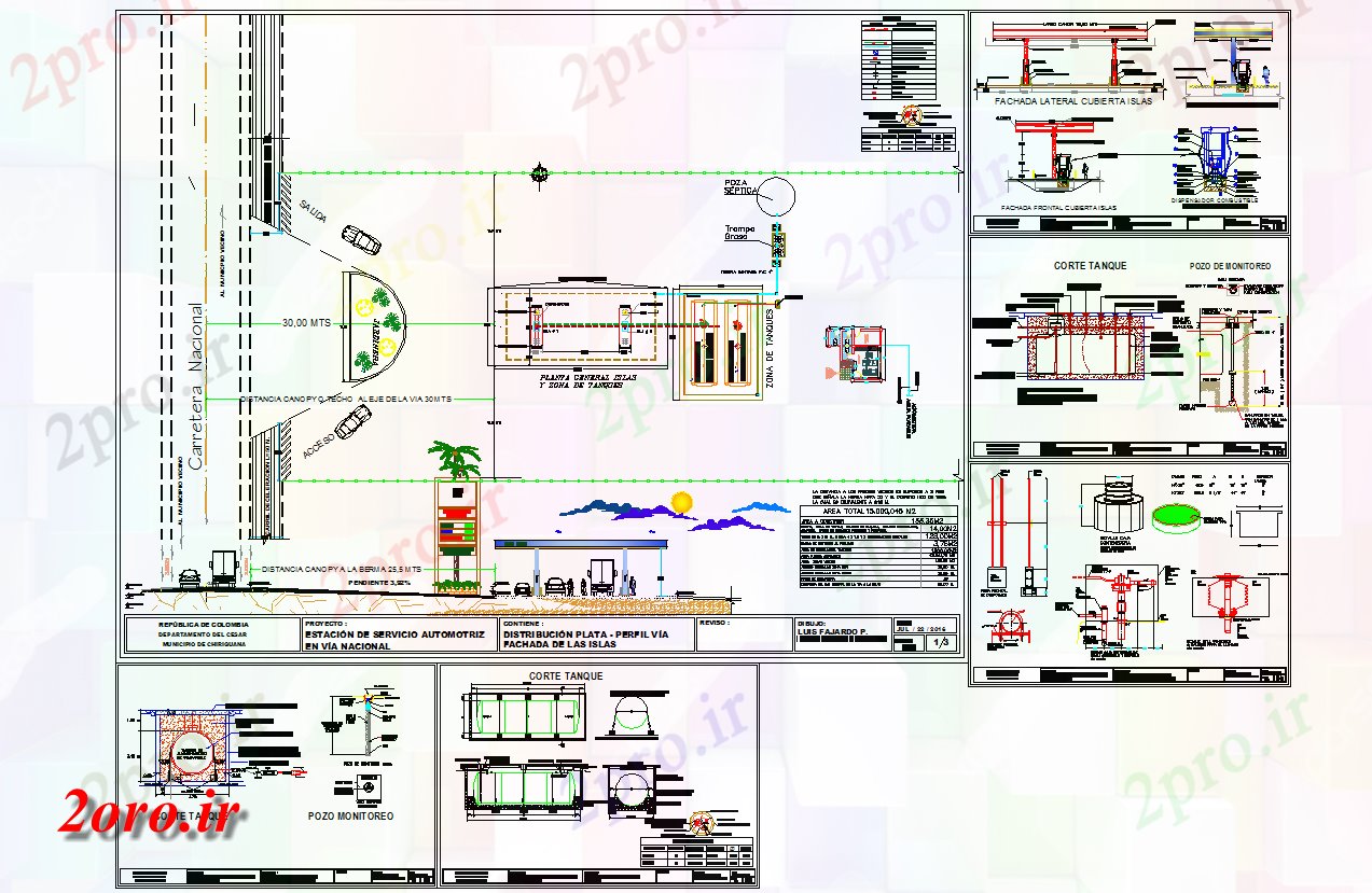 دانلود نقشه جزئیات معماری خودروسازی معماری ایستگاه خدمات طراحی در کانادا (کد57508)