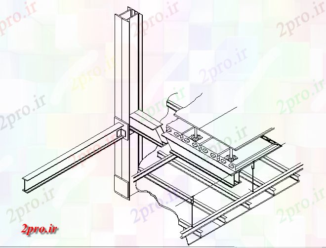 دانلود نقشه پلان مقطعی فولاد پرونده جزئیات قاب (کد57509)