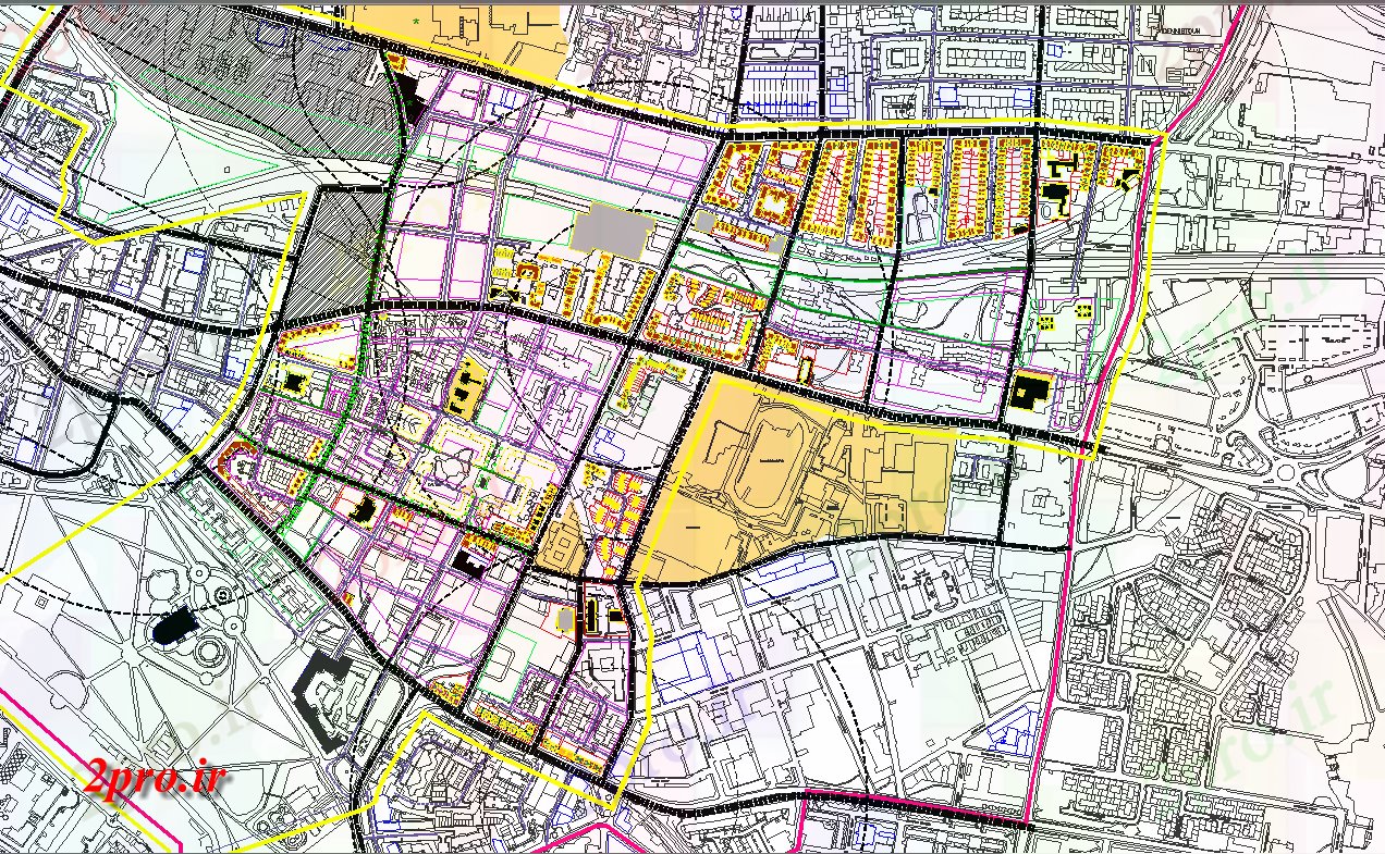 دانلود نقشه برنامه ریزی تاریخی طرحی جامع معماری شهری (کد57538)