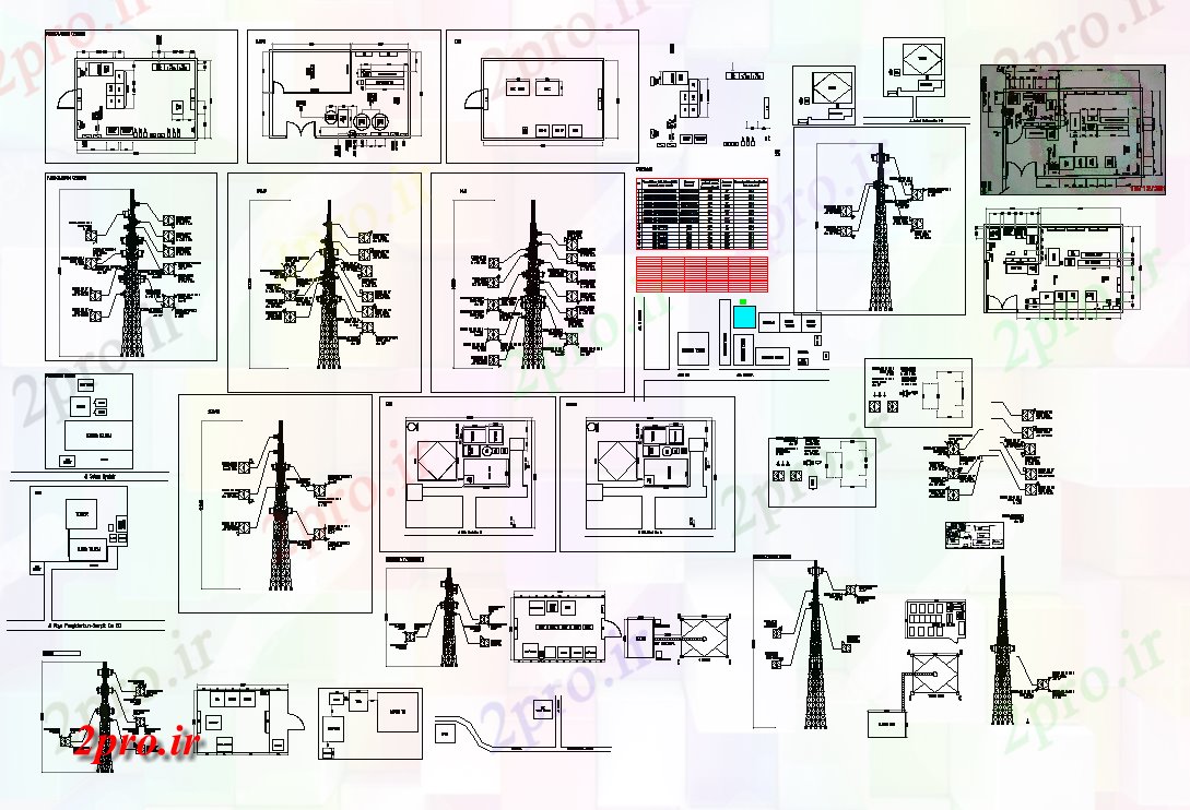 دانلود نقشه جزئیات معماری موبایل نصب و راه اندازی برج جزئیات و طراحی در  های  (کد57546)