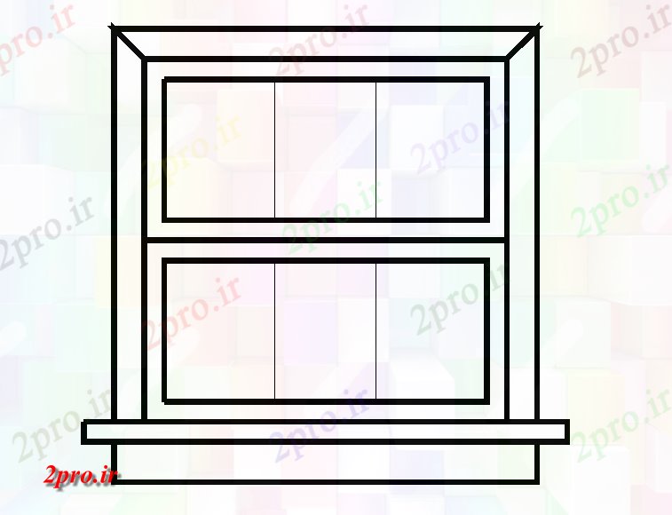 دانلود نقشه جزئیات طراحی در و پنجره  جزئیات ویندوز بلوک (کد57555)