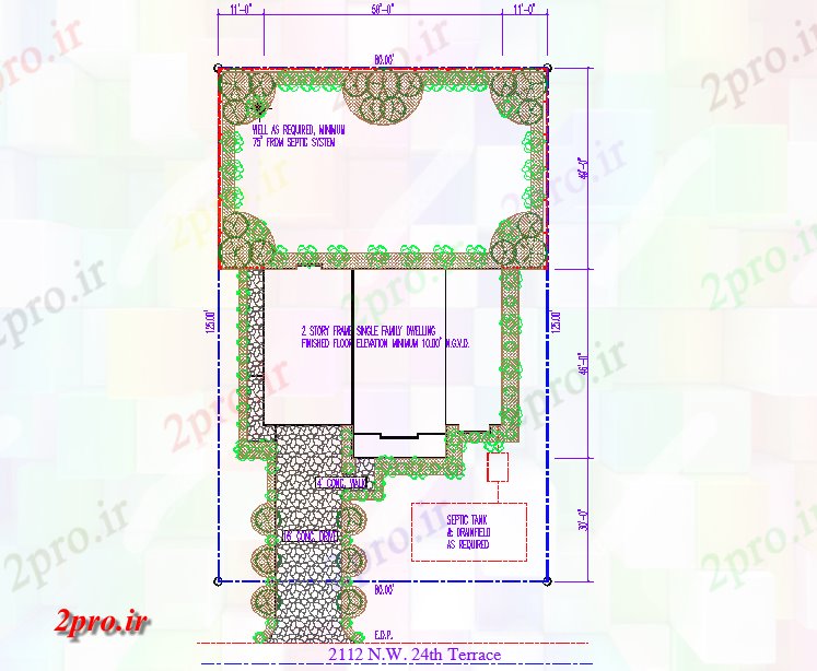 دانلود نقشه مسکونی ، ویلایی ، آپارتمان نقشه خانه برای جزئیات ساخت و ساز 11 در 17 متر (کد57556)