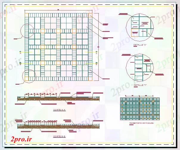 دانلود نقشه جزئیات ساختار نوع مختلف از طراحی کف سازی (کد57577)