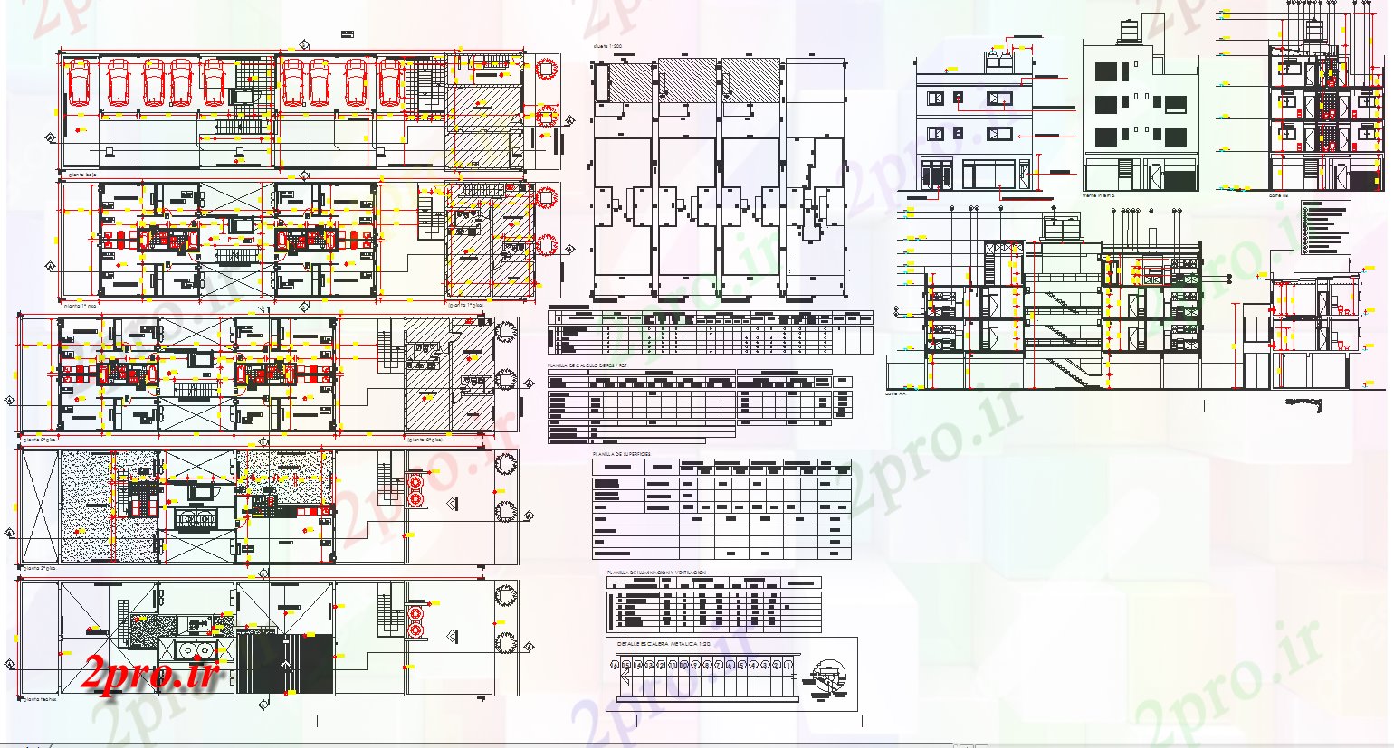 دانلود نقشه مسکونی  ، ویلایی ، آپارتمان  خانواده چند برنامه ریزی معماری آپارتمان   و جزئیات (کد57600)
