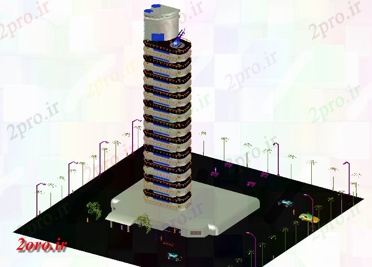 دانلود نقشه ساختمان مرتفعS بالا آمدن ساختمان (کد57623)