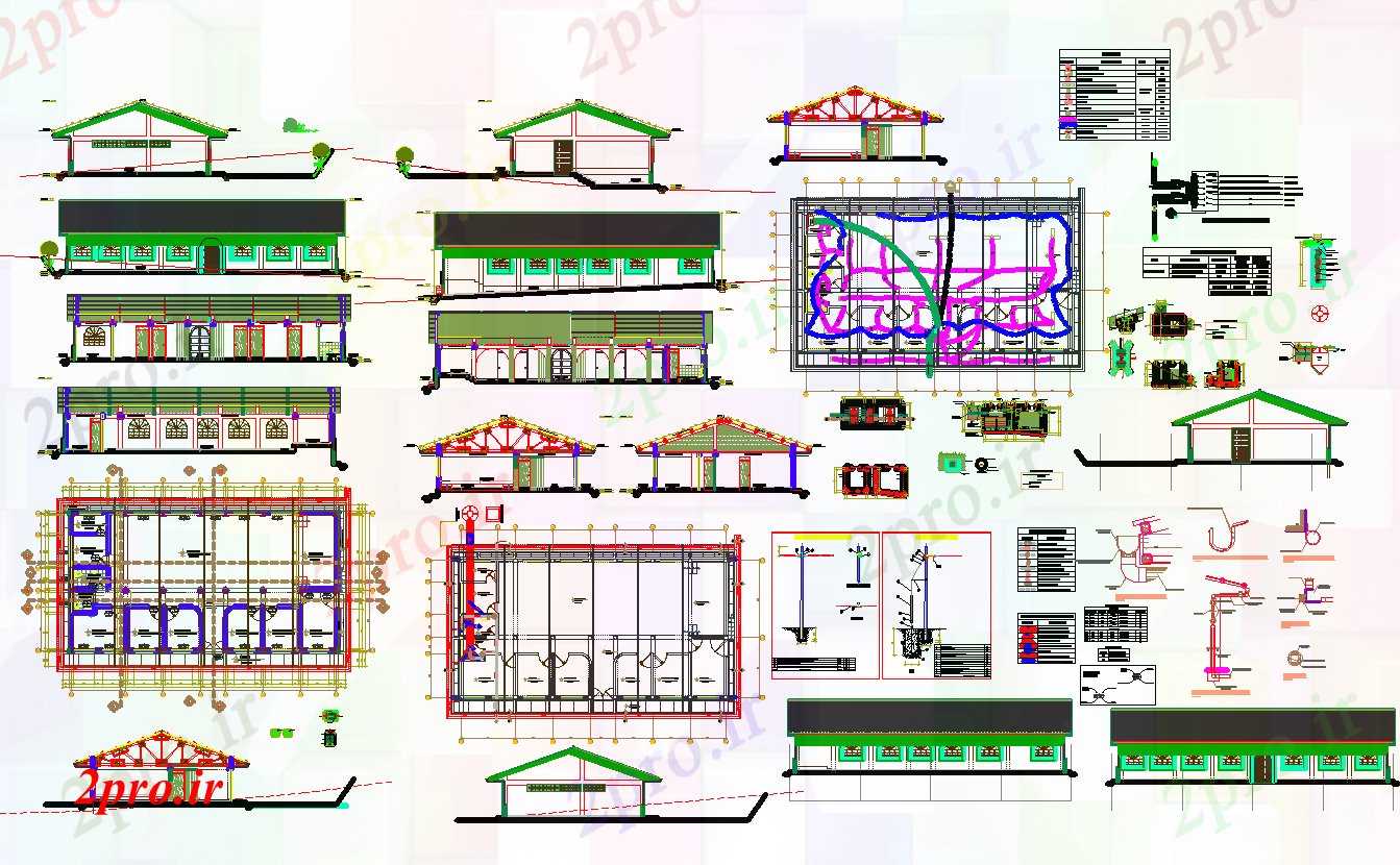 دانلود نقشه ساختمان دولتی ، سازمانی انجمن مرکز معماری و سازه طراحی جزئیات 10 در 13 متر (کد57635)