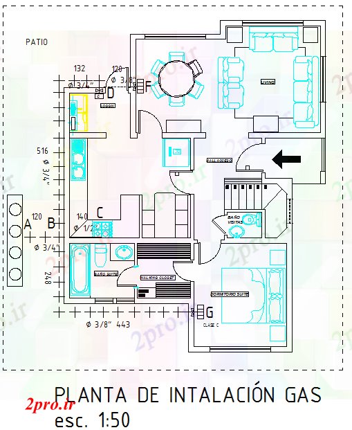 دانلود نقشه مسکونی ، ویلایی ، آپارتمان خانه دراز کردن طراحی 17 در 22 متر (کد57657)