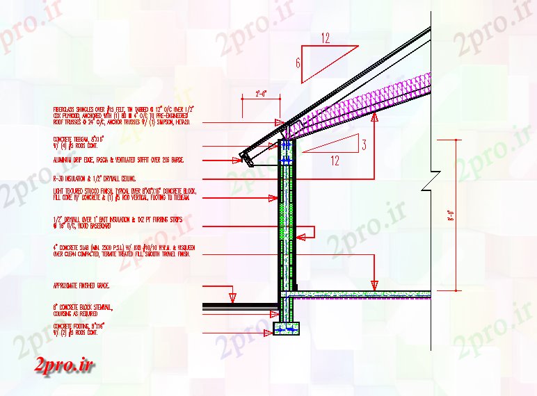 دانلود نقشه جزئیات ساختار فولاد سقف و قاب جزئیات بخش (کد57663)