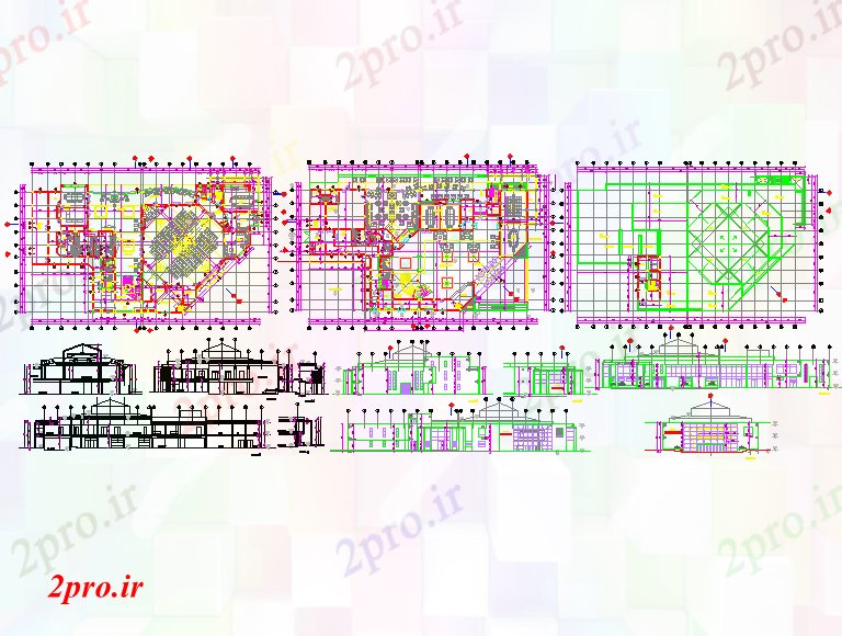 دانلود نقشه ساختمان دولتی ، سازمانی پروژه کار واحد دفتر کار 41 در 68 متر (کد57664)